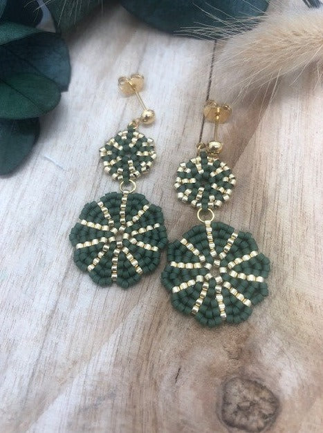 Boucles d'oreilles 2 fleurs ARZON
