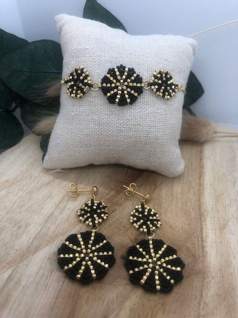 Boucles d'oreilles 2 fleurs ARZON